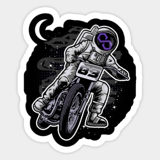 Astronaut Motorbike Polygon Matic Coin To The Moon Crypto Token Cryptocurrency Wallet Birthday Gift For Men Women Kids Sticker